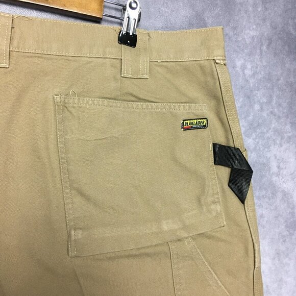 Blaklader Mens Cargo Work Pants size 42x32 Brown Thick‎ Canvas Pockets Trades - Picture 14 of 16